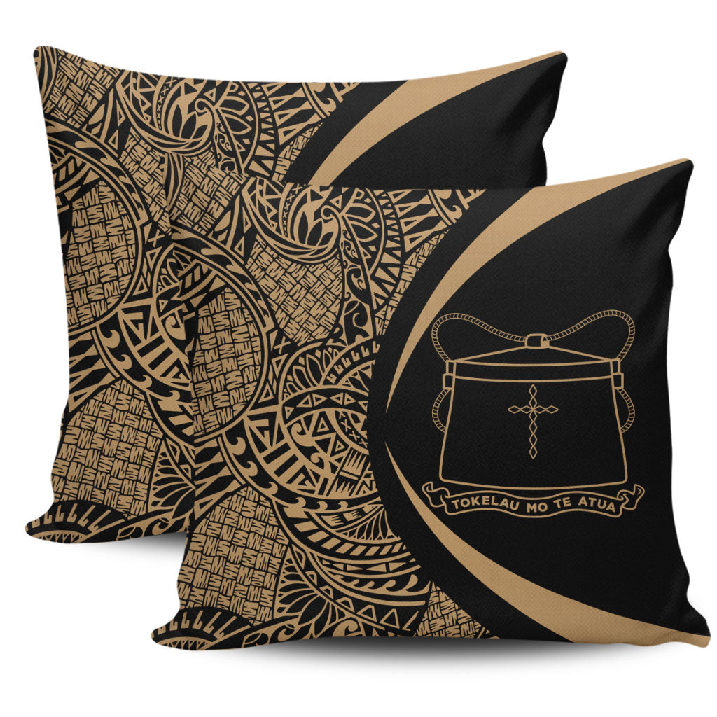 Tokelau Pillow Cover Lauhala Gold Circle Style