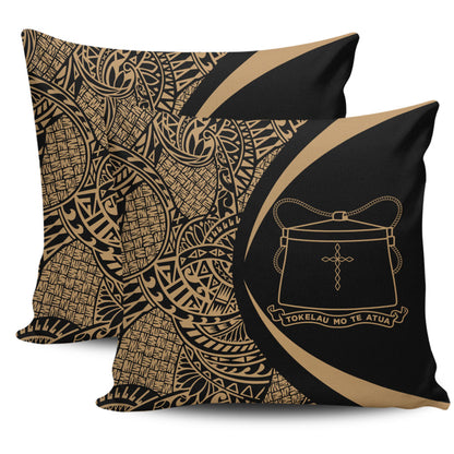 Tokelau Pillow Cover Lauhala Gold Circle Style