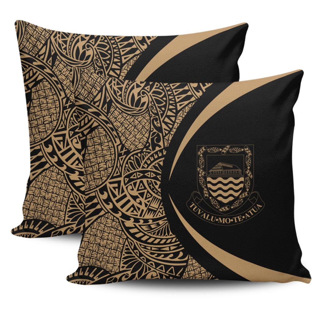 Tuvalu Pillow Cover Lauhala Gold Circle Style