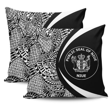 Niue Pillow Cover Lauhala White Circle Style