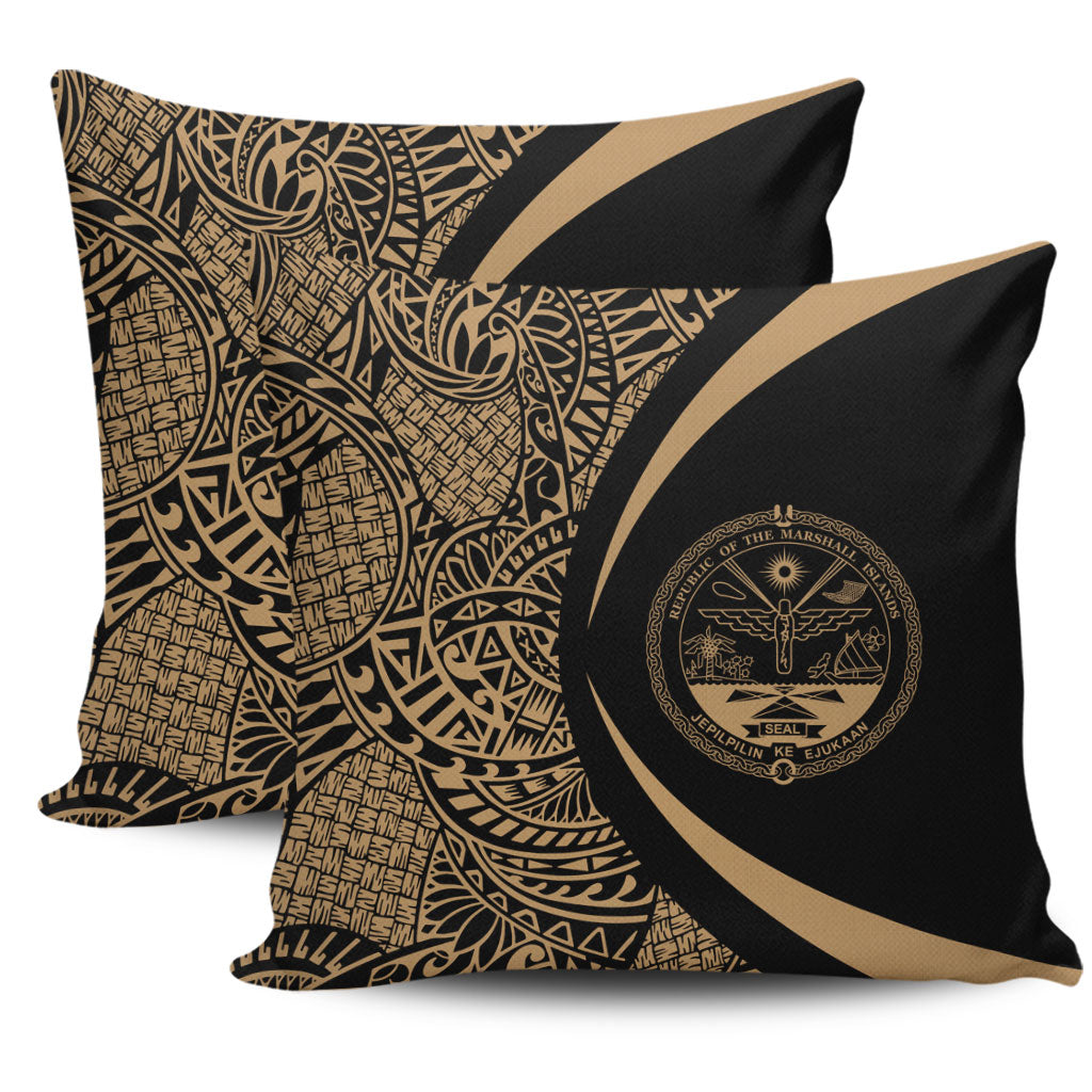 Marshall Islands Pillow Cover Lauhala Gold Circle Style