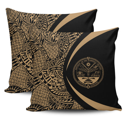 Marshall Islands Pillow Cover Lauhala Gold Circle Style