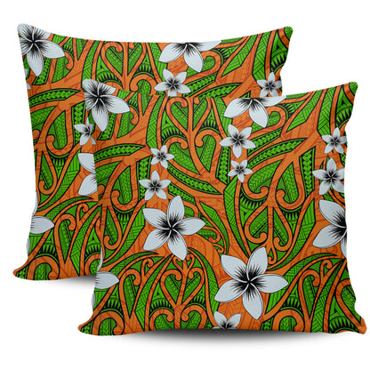 New Zealand Pillow Cover Maori Pattern Plumeria