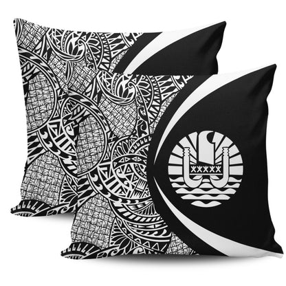 French Polynesia Pillow Cover Lauhala White Circle Style