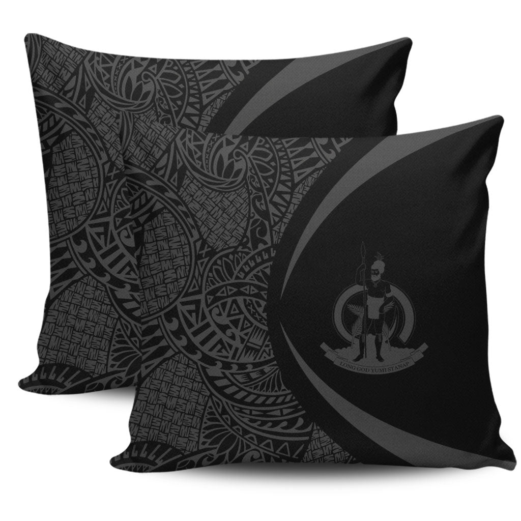 Vanuatu Pillow Cover Lauhala Gray Circle Style