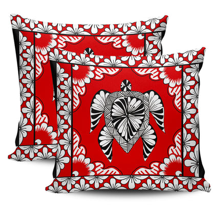 Tonga Pillow Cases Tapa Turtle Design