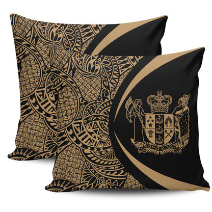 New Zealand Pillow Cover Lauhala Gold Circle Style