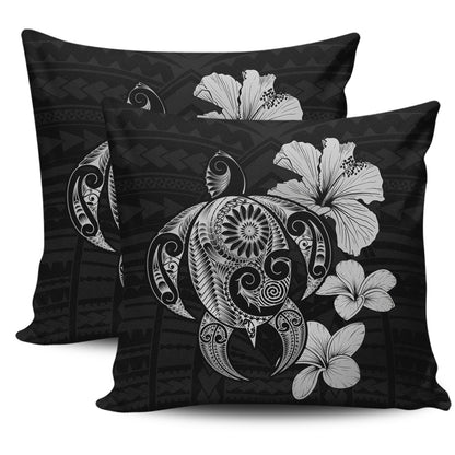 Hawaii Pillow Cover Hibiscus Plumeria Mix Polynesian Turtle