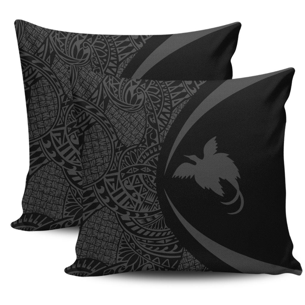 Papua New Guinea Pillow Cover Lauhala Gray Circle Style