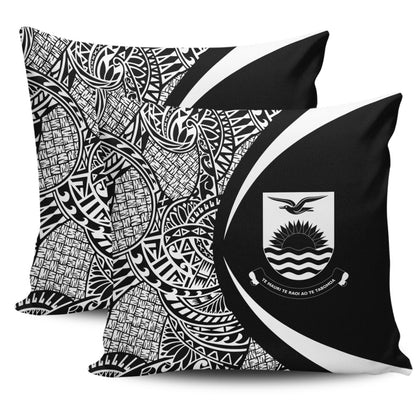 Kiribati Pillow Cover Lauhala White Circle Style