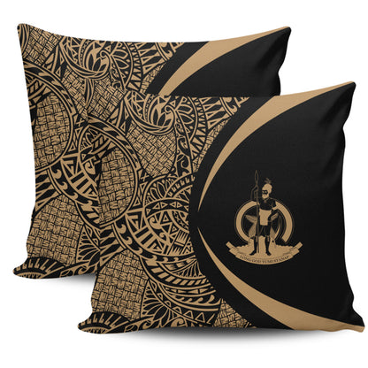 Vanuatu Pillow Cover Lauhala Gold Circle Style