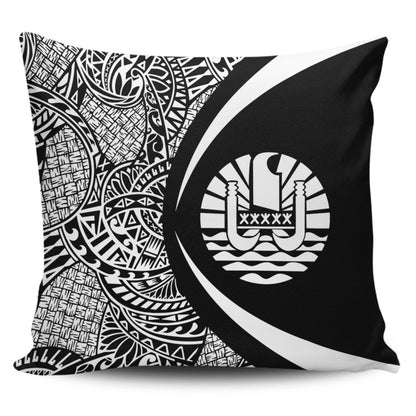 French Polynesia Pillow Cover Lauhala White Circle Style