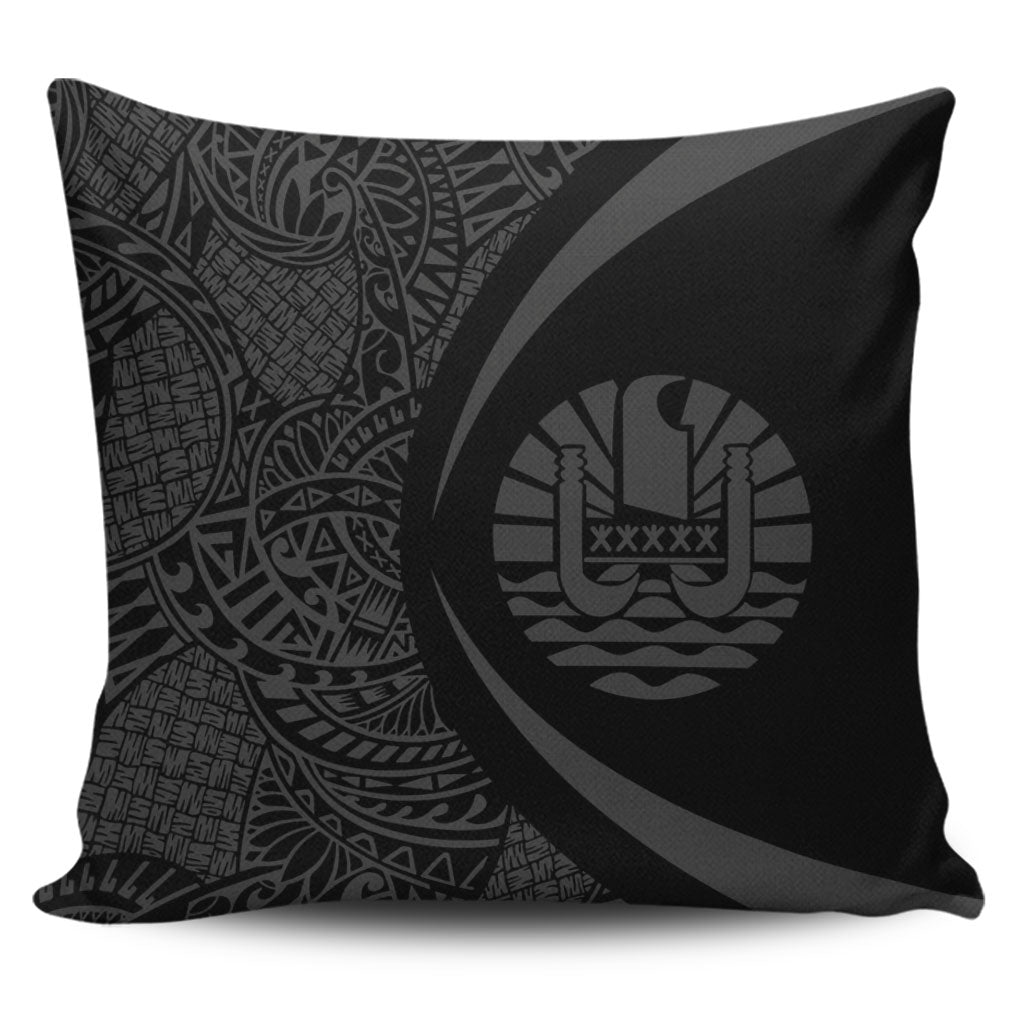 French Polynesia Pillow Cover Lauhala Gray Circle Style
