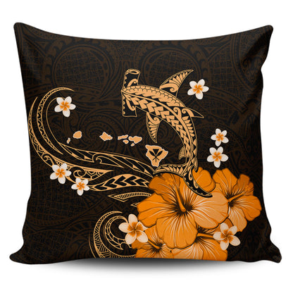 Hawaii Pillow Cover Kanaka Map And Shark Tribal Tattoo