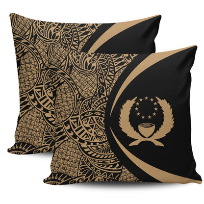 Pohnpei State Pillow Cover Lauhala Gold Circle Style
