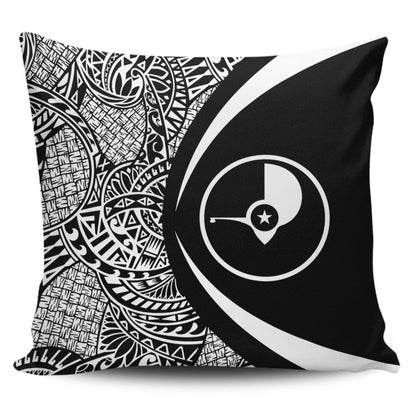 Yap State Pillow Cover Lauhala White Circle Style