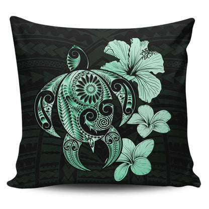 Hawaii Pillow Cover Hibiscus Plumeria Mix Polynesian Turtle