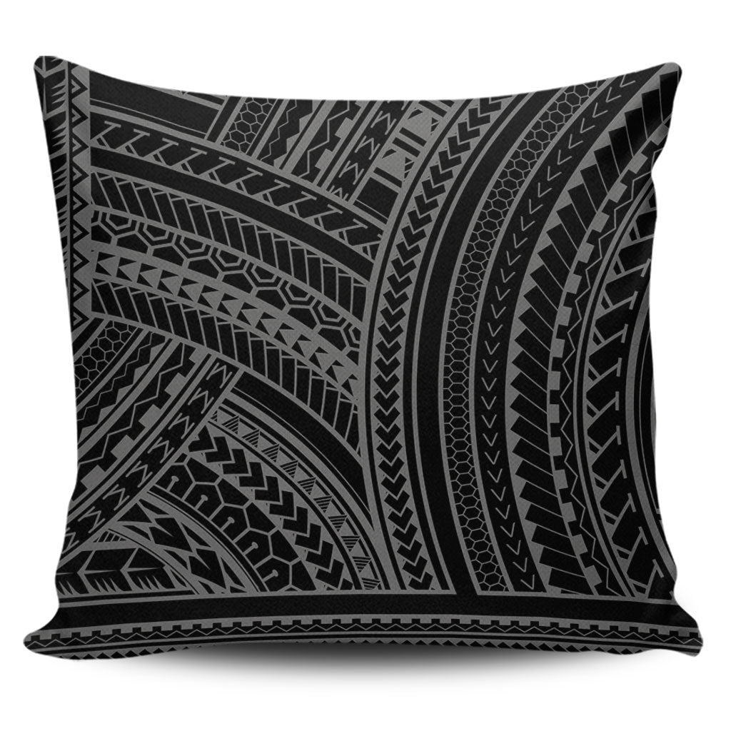 Hawaii Pillow Cover Polynesia Pattern Gray
