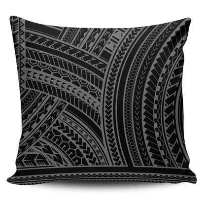 Hawaii Pillow Cover Polynesia Pattern Gray