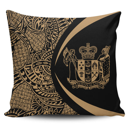 New Zealand Pillow Cover Lauhala Gold Circle Style