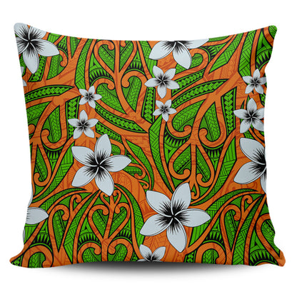 New Zealand Pillow Cover Maori Pattern Plumeria