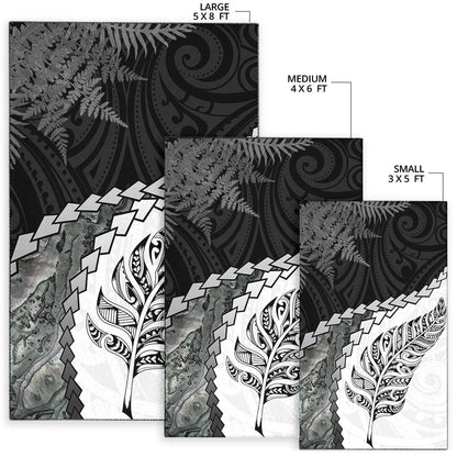 New Zealand Area Rug Silver Fern Maori Pattern