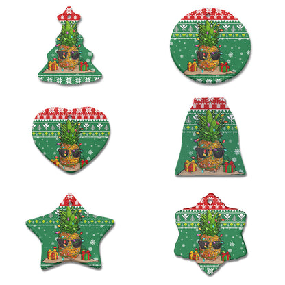 Hawaii Ceramic Ornament Christmas Pineapple Kanaka Maoli Pattern