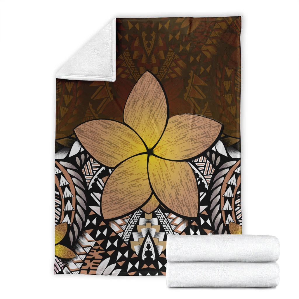 Hawaii Premium Blanket Hawaii Plumeria Polynesian Traditional Patterns Vintage Version