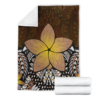 Hawaii Premium Blanket Hawaii Plumeria Polynesian Traditional Patterns Vintage Version
