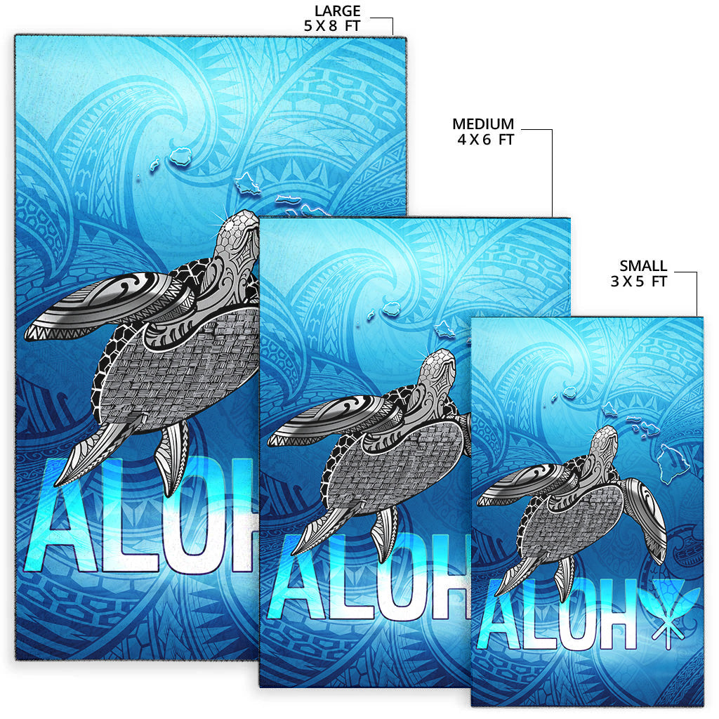 Hawaii Area Rug Aloha Turtle Ocean Style