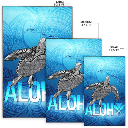 Hawaii Area Rug Aloha Turtle Ocean Style