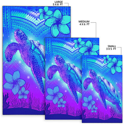 Hawaii Area Rug Turtle Underwater Sea Polynesian Style