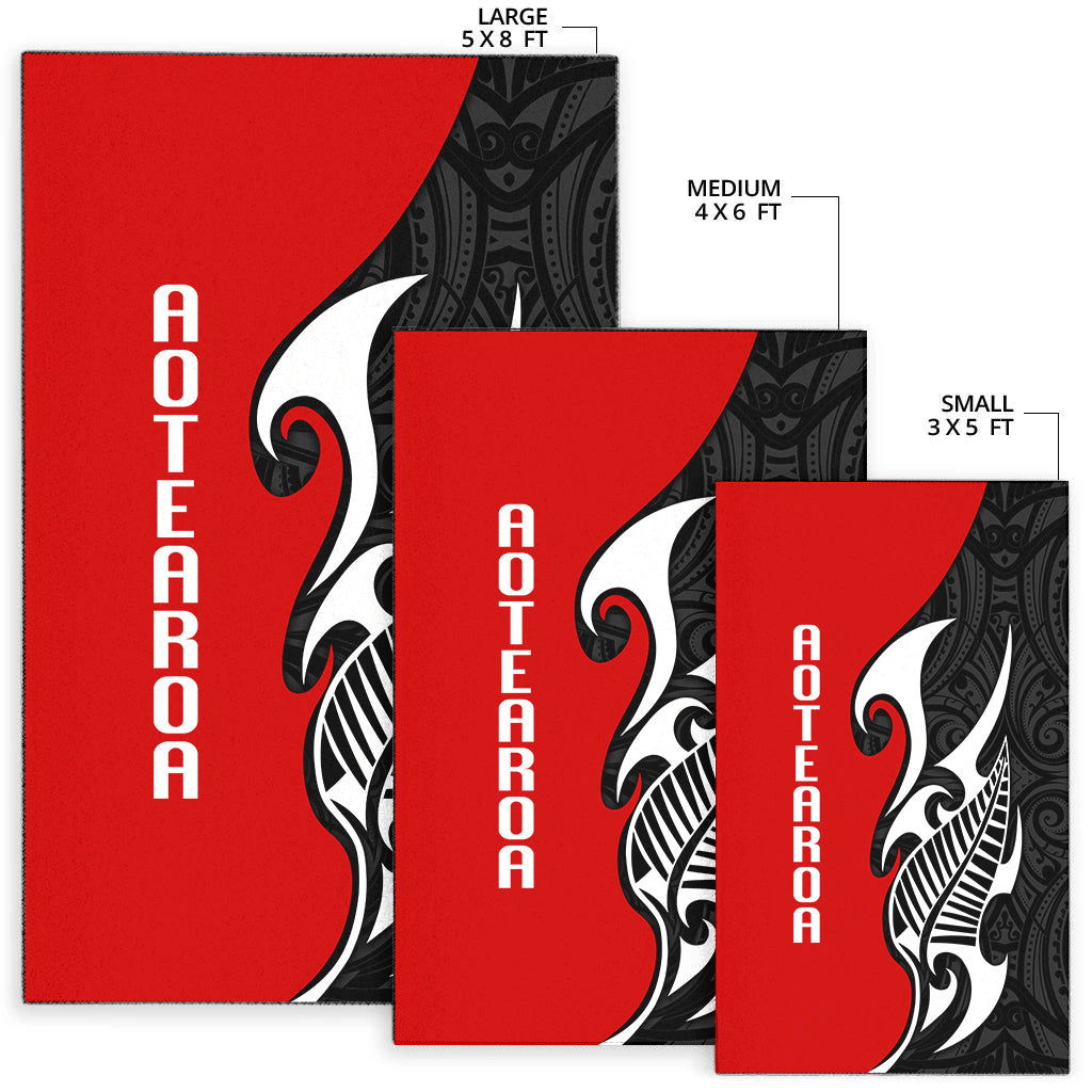 Aotearoa Silver Fern Maori Area Rug