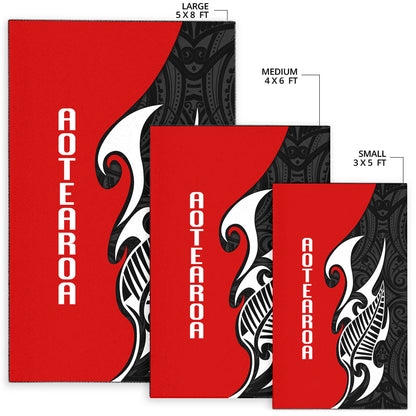 Aotearoa Silver Fern Maori Area Rug