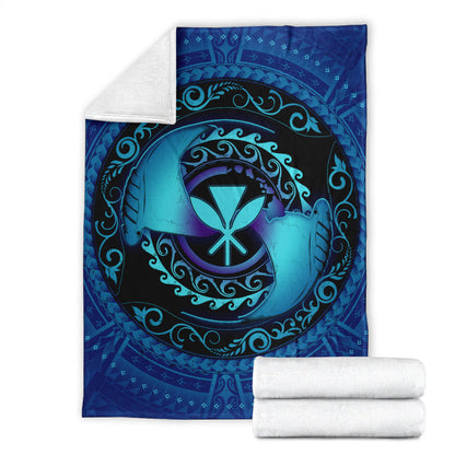 Hawaii Premium Blanket Manta Ray Couple Polynesian Ocean Style
