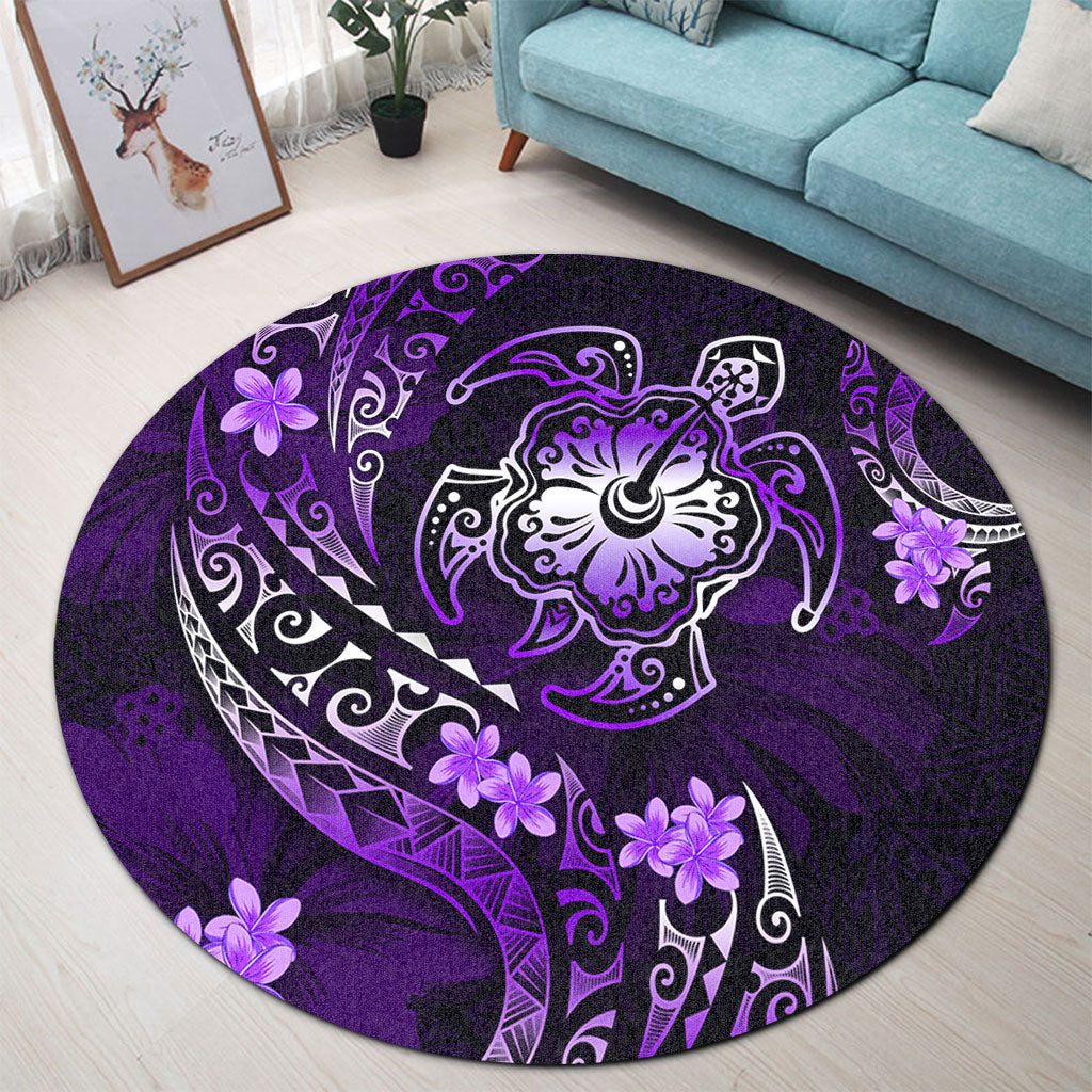 Hawaii Round Rug Kanaka Maoli Map With Turtle Tribal Polynesia Tattoo Luxury Design