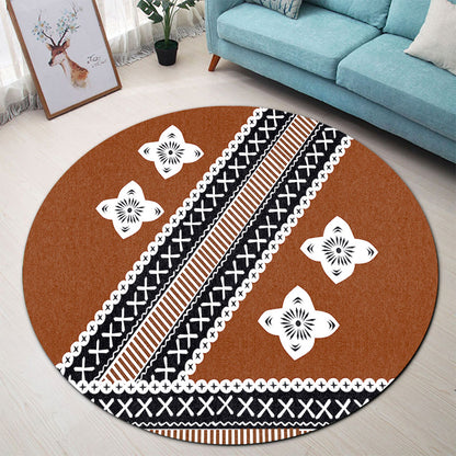 Fiji Round Rug Tapa Clothes