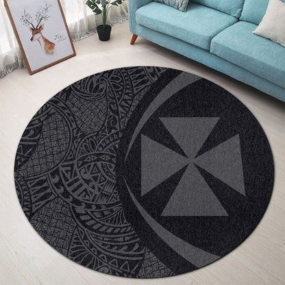 Wallis And Futuna Round Rug Lauhala Gray Circle Style