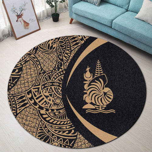 New Caledonia Round Rug Lauhala Gold Circle Style