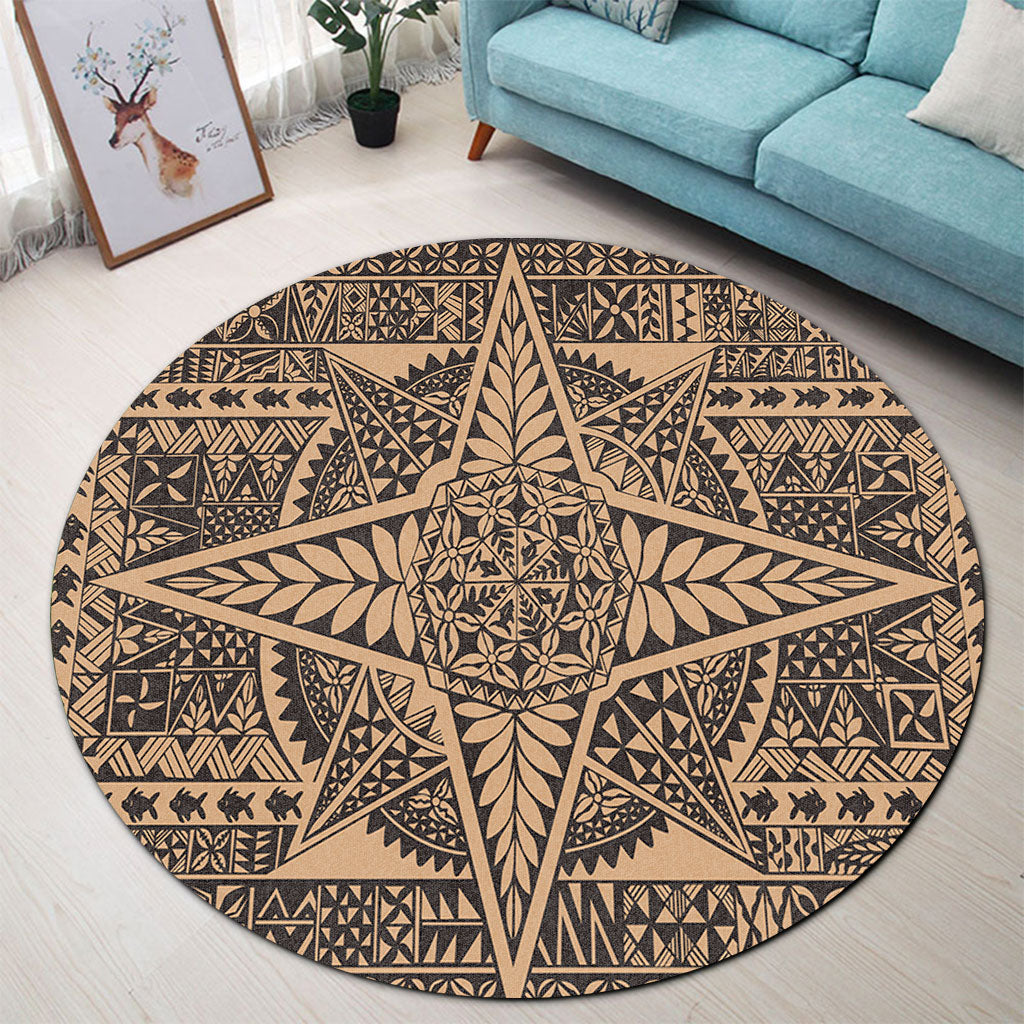 Tonga Round Rug Tonga Polynesian Tapa