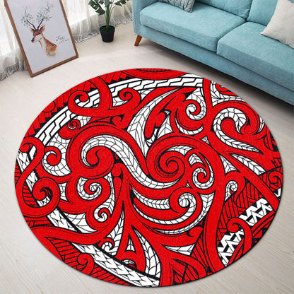 New Zealand Round Rug Maori Pattern