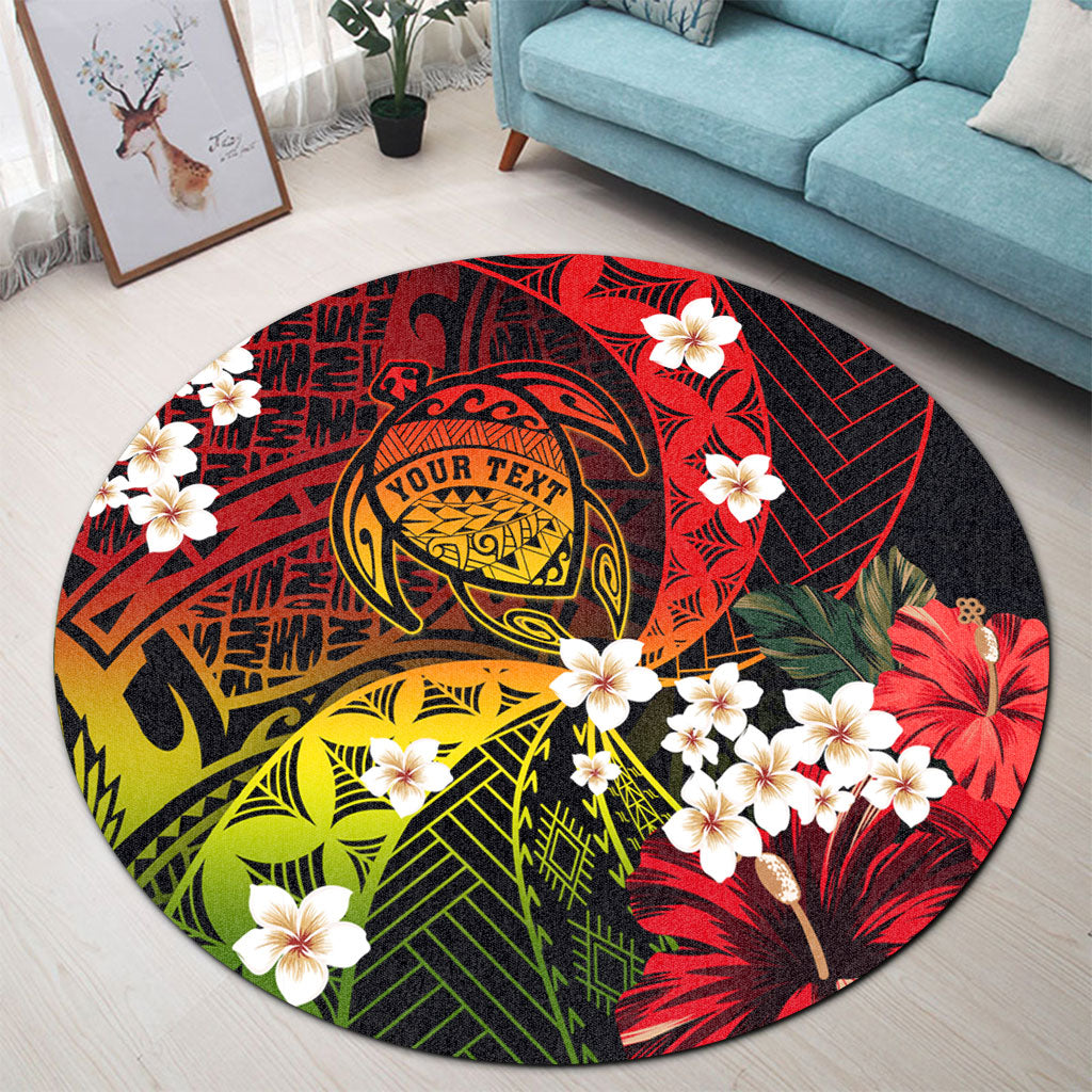 Hawaii Round Rug Custom Turtle Style Reggae Tropical