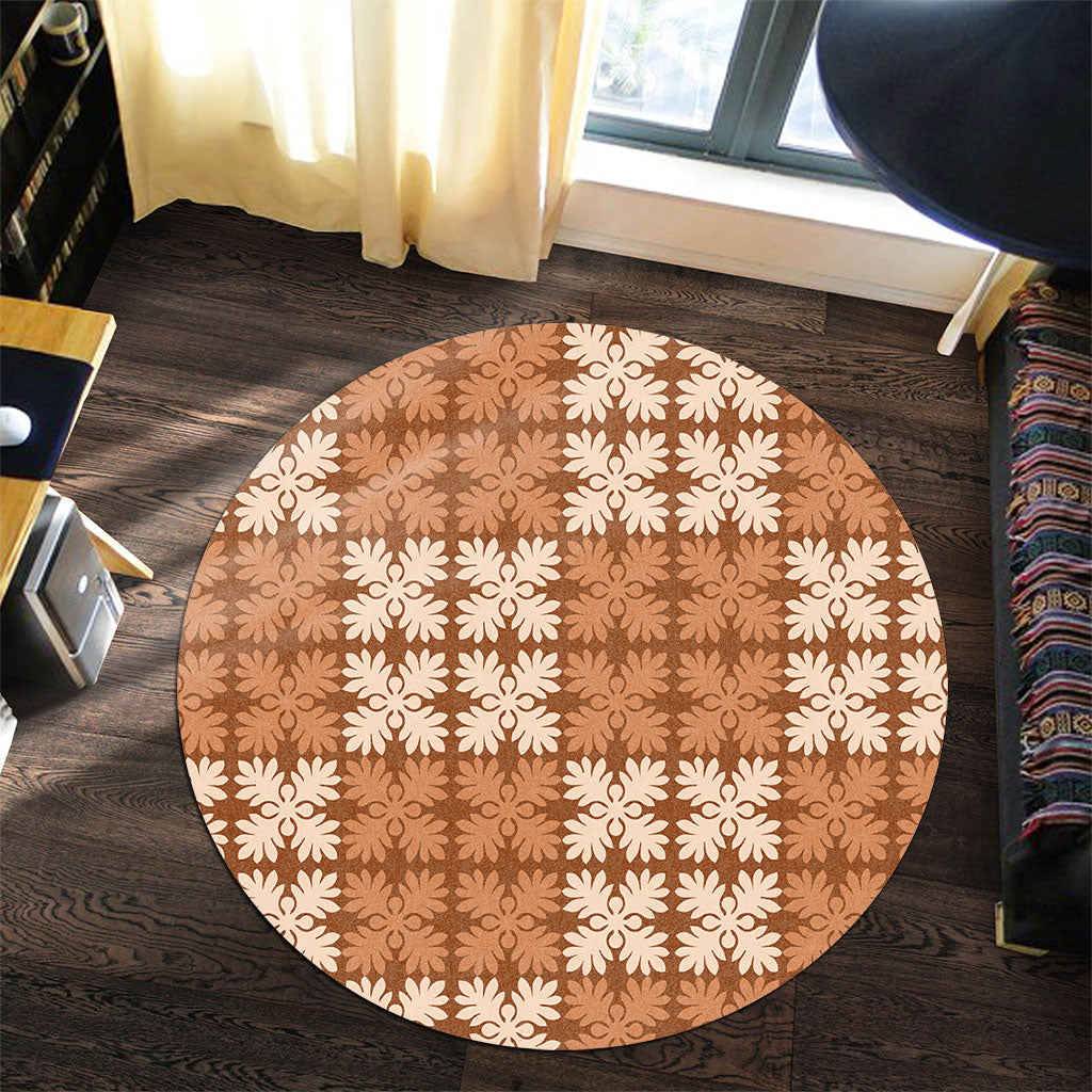 Hawaii Round Rug Traditional Design Pattern