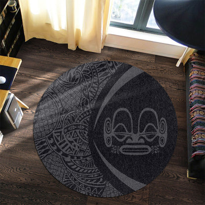 Marquesas Islands Round Rug Lauhala Gray Circle Style