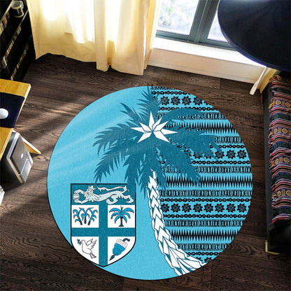 Fiji Round Rug Tapa Coconut