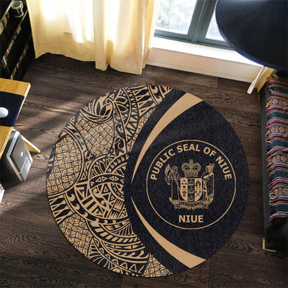 Niue Round Rug Lauhala Gold Circle Style