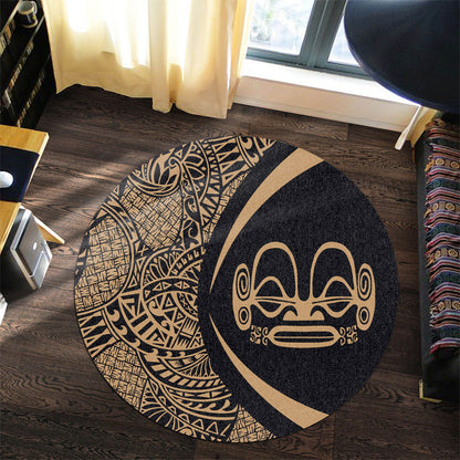 Marquesas Islands Round Rug Lauhala Gold Circle Style