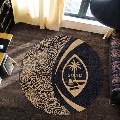 Guam Round Rug Lauhala Gold Circle Style
