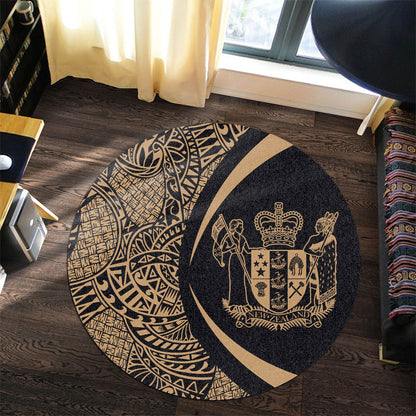 New Zealand Round Rug Lauhala Gold Circle Style
