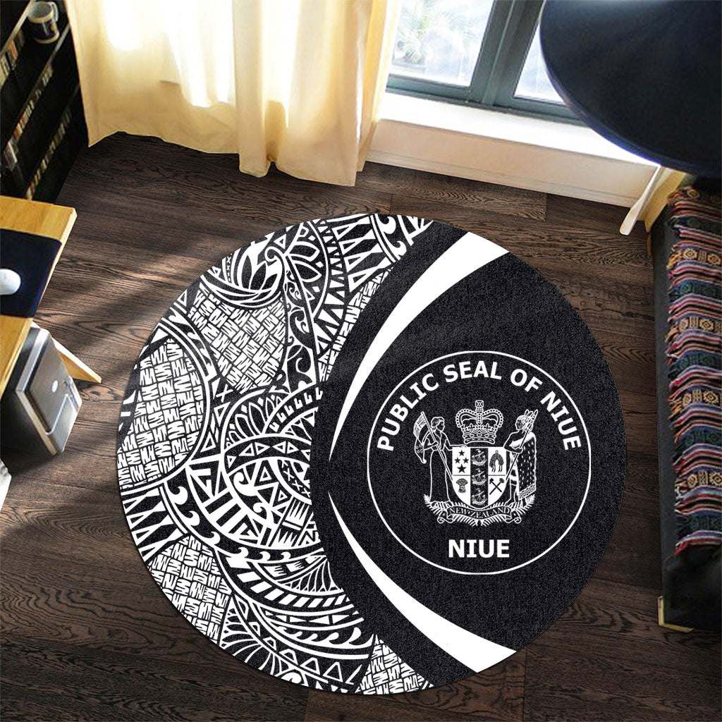 Niue Round Rug Lauhala White Circle Style